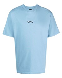 T-shirt à col rond imprimé bleu clair Omc