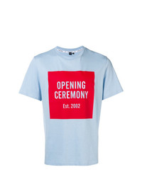 T-shirt à col rond imprimé bleu clair Opening Ceremony