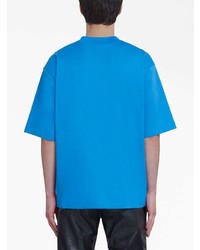 T-shirt à col rond imprimé bleu clair Marni