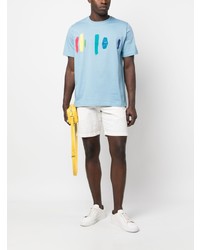 T-shirt à col rond imprimé bleu clair PS Paul Smith