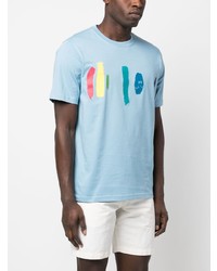 T-shirt à col rond imprimé bleu clair PS Paul Smith