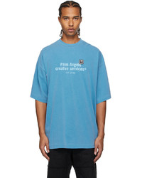 T-shirt à col rond imprimé bleu clair Palm Angels