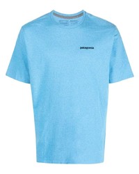 T-shirt à col rond imprimé bleu clair Patagonia