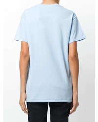 T-shirt à col rond imprimé bleu clair Bad Deal