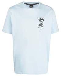 T-shirt à col rond imprimé bleu clair PS Paul Smith