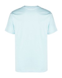 T-shirt à col rond imprimé bleu clair Moschino