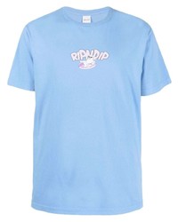 T-shirt à col rond imprimé bleu clair RIPNDIP