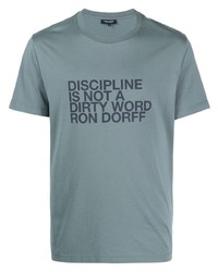 T-shirt à col rond imprimé bleu clair Ron Dorff