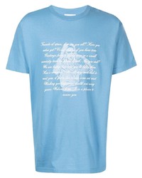 T-shirt à col rond imprimé bleu clair Saintwoods