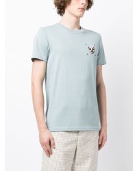 T-shirt à col rond imprimé bleu clair PS Paul Smith