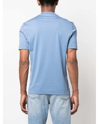 T-shirt à col rond imprimé bleu clair Brunello Cucinelli