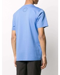 T-shirt à col rond imprimé bleu clair Marni