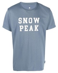 T-shirt à col rond imprimé bleu clair Snow Peak