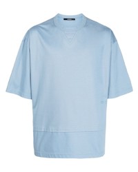 T-shirt à col rond imprimé bleu clair SONGZIO