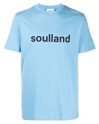 T-shirt à col rond imprimé bleu clair Soulland