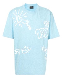 T-shirt à col rond imprimé bleu clair SPORT b. by agnès b.
