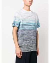 T-shirt à col rond imprimé bleu clair Missoni