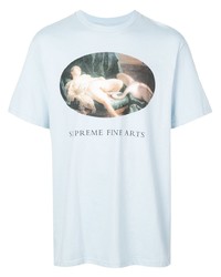 T-shirt à col rond imprimé bleu clair Supreme