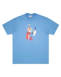 T-shirt à col rond imprimé bleu clair Supreme