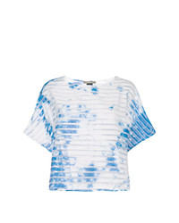 T-shirt à col rond imprimé bleu clair Suzusan