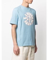 T-shirt à col rond imprimé bleu clair Lanvin