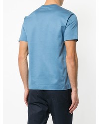 T-shirt à col rond imprimé bleu clair Cerruti 1881
