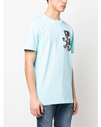 T-shirt à col rond imprimé bleu clair Philipp Plein