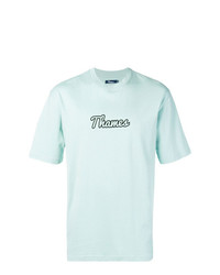 T-shirt à col rond imprimé bleu clair Thames