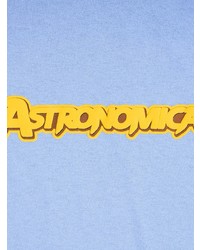 T-shirt à col rond imprimé bleu clair Travis Scott Astroworld