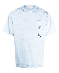 T-shirt à col rond imprimé bleu clair Toga