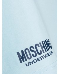 T-shirt à col rond imprimé bleu clair Moschino