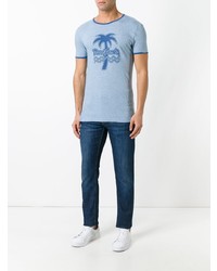 T-shirt à col rond imprimé bleu clair Marc Jacobs