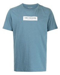 T-shirt à col rond imprimé bleu clair True Religion