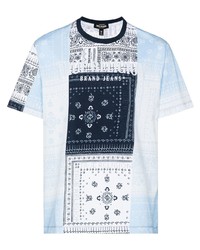 T-shirt à col rond imprimé bleu clair True Religion