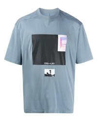 T-shirt à col rond imprimé bleu clair Unravel Project