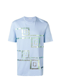 T-shirt à col rond imprimé bleu clair Versace Collection