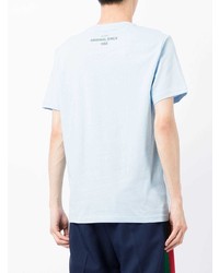 T-shirt à col rond imprimé bleu clair Fred Perry