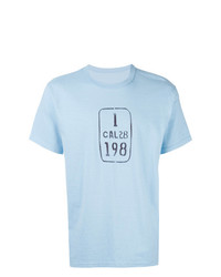 T-shirt à col rond imprimé bleu clair VISVIM