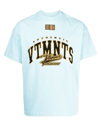 T-shirt à col rond imprimé bleu clair VTMNTS