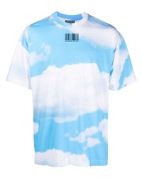 T-shirt à col rond imprimé bleu clair VTMNTS