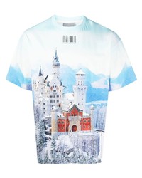 T-shirt à col rond imprimé bleu clair VTMNTS