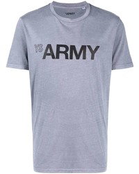 T-shirt à col rond imprimé bleu clair Yves Salomon Army