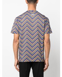 T-shirt à col rond imprimé bleu clair Missoni