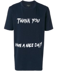 T-shirt à col rond imprimé bleu marine et blanc 3.1 Phillip Lim