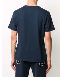 T-shirt à col rond imprimé bleu marine et blanc Hydrogen