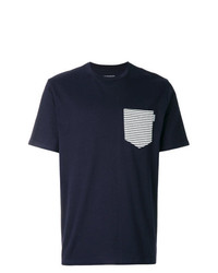 T-shirt à col rond imprimé bleu marine et blanc Carhartt
