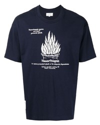 T-shirt à col rond imprimé bleu marine et blanc Chocoolate