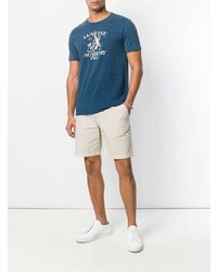 T-shirt à col rond imprimé bleu marine et blanc Polo Ralph Lauren