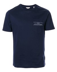 T-shirt à col rond imprimé bleu marine et blanc Gieves & Hawkes