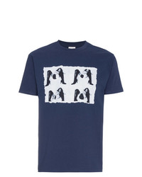 T-shirt à col rond imprimé bleu marine et blanc Just A T-Shirt